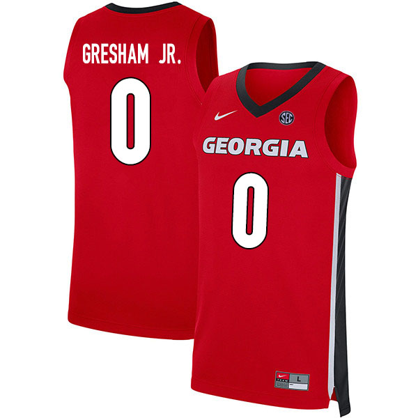 Georgia Bulldogs #0 Donnell Gresham Jr. College Basketball Jerseys Sale-Red